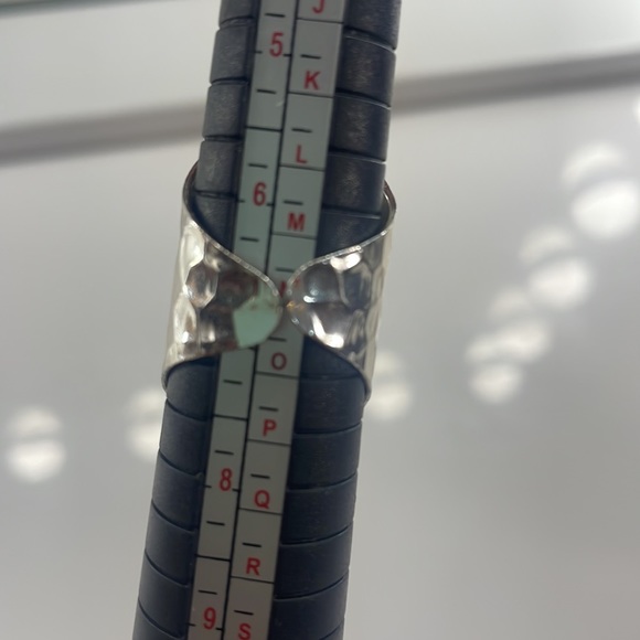 Amanzonite faceted cocktail ring, silver, turquoise,AdjustableSize 6.5 - Picture 4 of 6